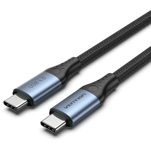 Vention Cablu alimentare si date Vention, USB Type-C (T) la USB Type-C (T), 1m, 40 Gbps, 5A, TPE + braided, negru