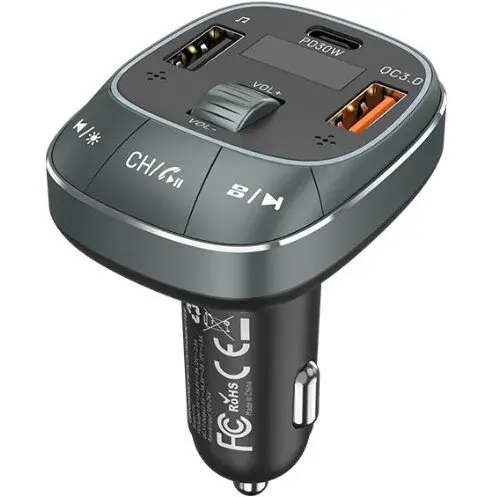 Vention Modulator FM Vention FFLB0, 3-Port USB (C + A + A), Bluetooth 5.0 , Negru