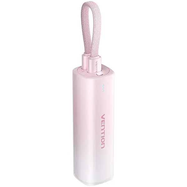 Vention Powerbank Vention 5000 mAh, 20W, cu cablu USB-C inclus, roz