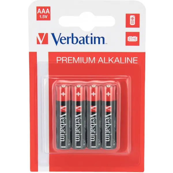 Verbatim Baterii Verbatim, Alkaline, AAA, 4 buc, 49920