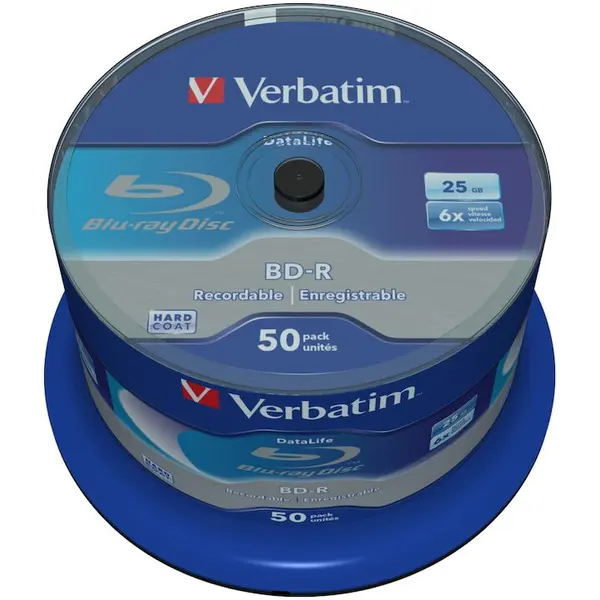Verbatim BD-R Single Layer Verbatim Datalife 25GB 6X spindle 50 buc.