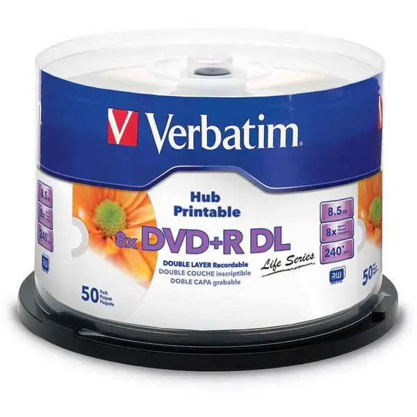Verbatim DVD Verbatim DVD+R DL, 8.5 GB, 8x, Spindle, printabil 50 buc.