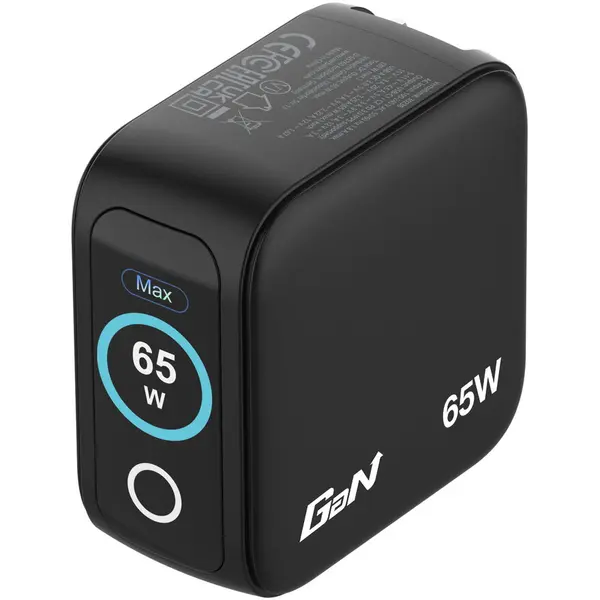 Verbatim Incarcator Verbatim Mini GaN 30238, cu 3 porturi, 65 W, cu afisaj, Negru