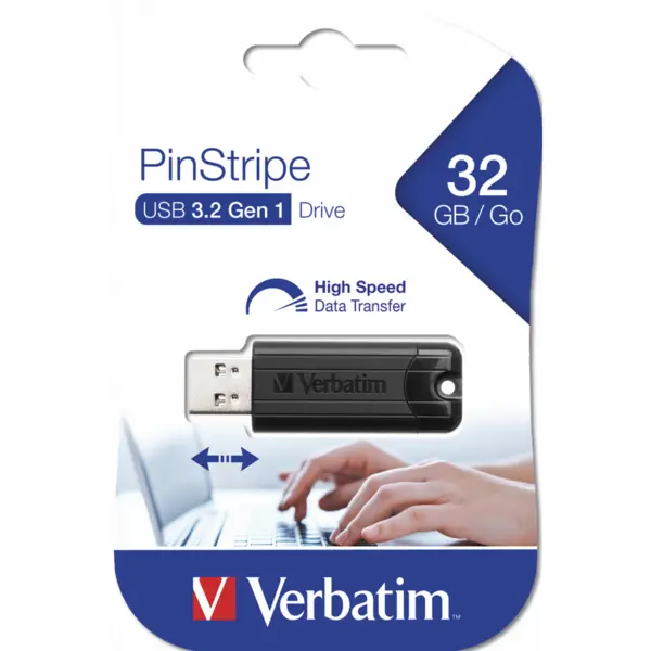 Verbatim Memorie USB Verbatim 49317 Pinstripe USB3.0 32 GB, negru