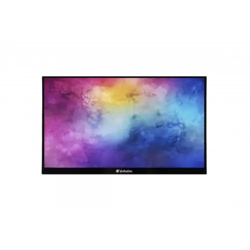 Verbatim Monitor Portabil Touchscreen LED IPS Verbatim, 14'', Full HD, 6ms, HDR, FreeSync, 2x USB-C, HDMI, USB, PMT-14, Negru