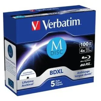 Verbatim Set blancuri M-DISC BD-R Verbatim, 100GB, 4X, 5 buc, 43834