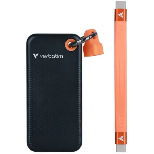 Verbatim SSD Extern Portabil Verbatim Pocket 32418, Interfata USB 3.2Gen2 256GB, Negru-Portocaliu