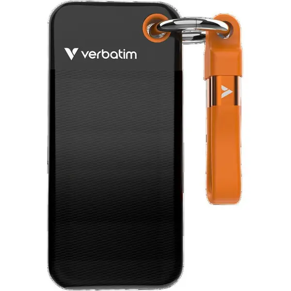 Verbatim Stocare externa SSD extern Verbatim Pocket 512GB, USB-C 3.2, Negru-Portocaliu