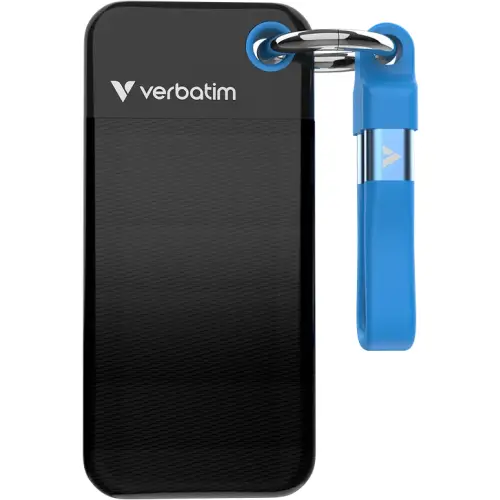 Verbatim Stocare externa SSD Extern Verbatim Pocket, 512GB, USB-C 3.2 Gen 2, Negru-Albastru