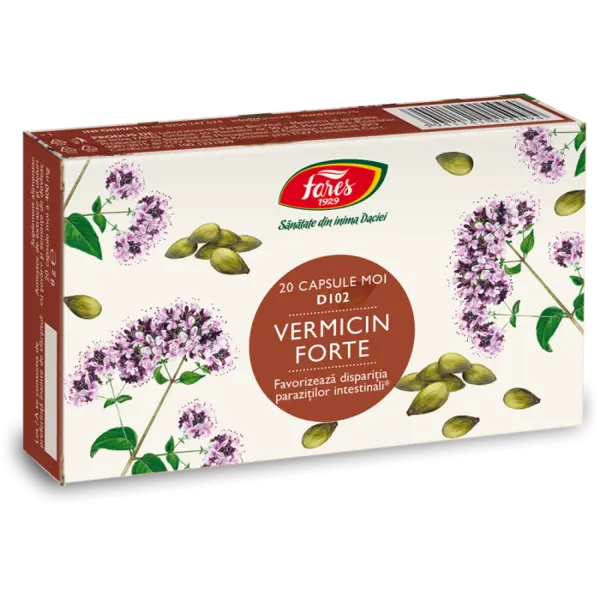 Vermicin Forte, 20 capsule moi, Fares