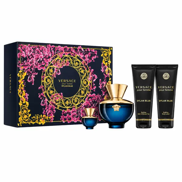 Versace – Dylan Blue Pour Femme Eau De Parfum 100ml + Eau De Parfum 5ml + Body Lotion 100ml + Shower Gel 100ml