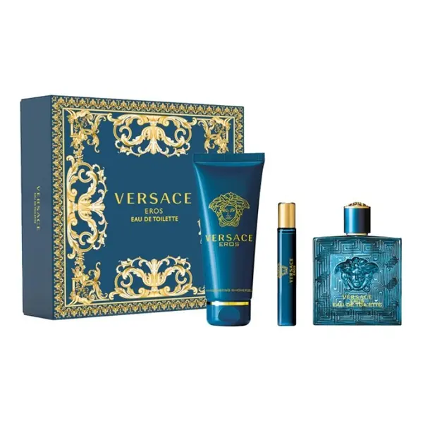 Versace Eros Set cadou pentru bărbați Volum EDT 100 ml + 150 ml gel de duș + EDT 10 ml