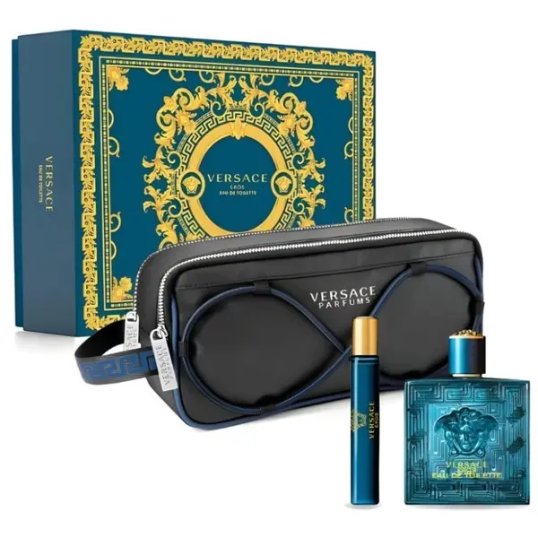 Versace Eros Set cadou pentru bărbați Volum EDT 100 ml + EDT 10 ml + geantă de toaletă