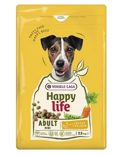 VERSELE-LAGA Happy Life Adult Mini 2,5 kg hrană câini talie mică cu pui
