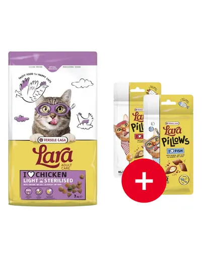 VERSELE-LAGA Lara Adult Light Sterilized 7 kg hrană pisici sterilizate + 2 recompense GRATIS