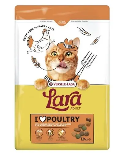VERSELE-LAGA Lara Adult Turkey and Chicken 1,9 kg hrană pisici, curcan și pui