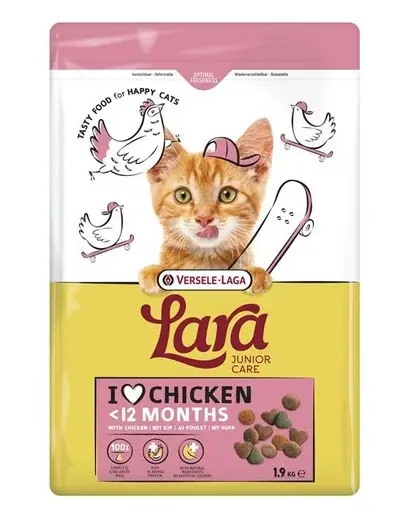 VERSELE-LAGA Lara Junior Chicken 1,9 kg hrană pisoi și pisici tinere, cu pui