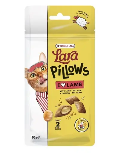 VERSELE-LAGA Lara Snack Pillows with Lamb Happy Chillz 60g snack pisici relaxant,cu miel