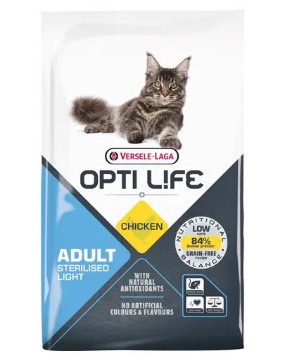 VERSELE-LAGA Opti Life Cat Sterlised/Light Chicken 7.5 kg hrana pisica sterilizata, cu pui