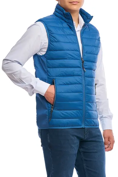 Vesta barbati subtire, Urban fit, albastru denim (Marime vesta: 3XL)