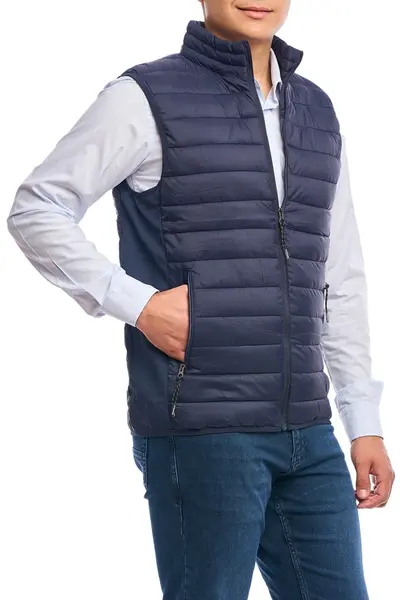 Vesta barbati subtire, Urban fit, bleumarin (Marime vesta: 2XL)