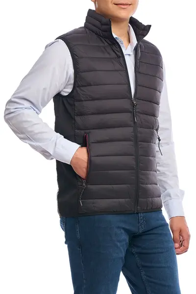 Vesta barbati subtire, Urban fit, negru (Marime vesta: 3XL)