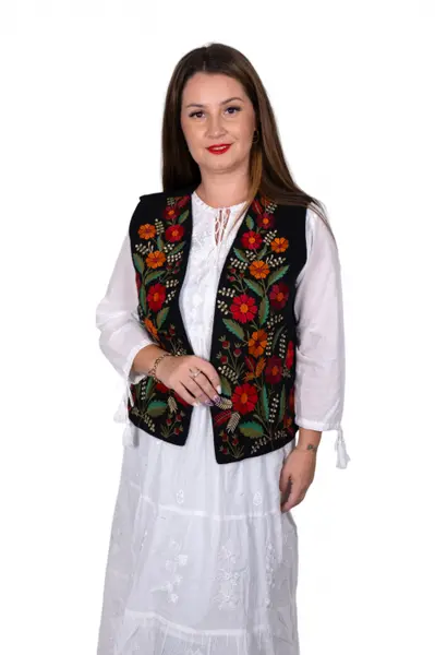 Vesta brodata cu model traditional Angi 14