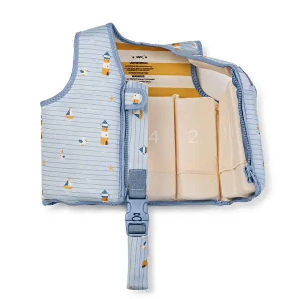 Vesta de inot pentru copii cu protectie UV UPF 50+ Navy Hugs by Saro 3-6 ani