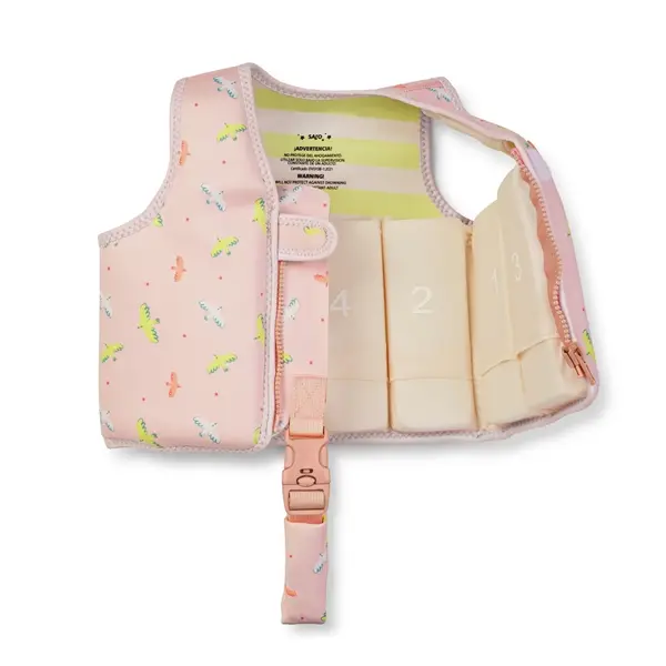 Vesta de inot pentru copii cu protectie UV UPF 50+ Tropicool Pink by Saro 1-3 ani