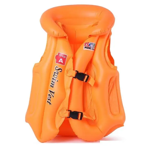 Vesta de salvare gonflabila pentru copii 3-6 ani - Portocalie ( marime L )