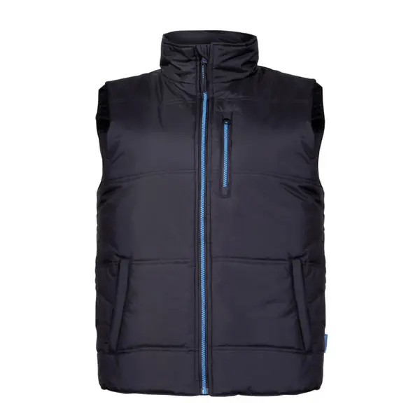 Vesta matlasata Lahti PRO L4130802, gri-albastru, marimea M, impermeabila, cu 3 buzunare cu fermoar