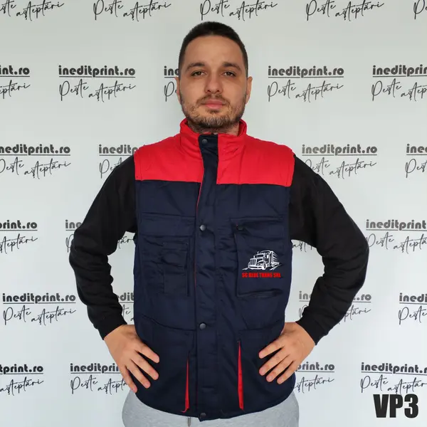 Vesta Thunder personalizabila VP3 3XL, BLEUMARIN CU ROȘU