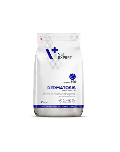 VET EXPERT Veterinary Diet Dog Dermatosis Rabbit&Potato 2 kg hrana veterinara pentru caini