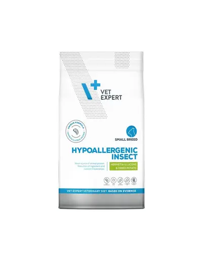 VET EXPERT Veterinary Diet Hypoallergenic Small Breed Insect 8 kg pentru caini cu intolerante alimentare