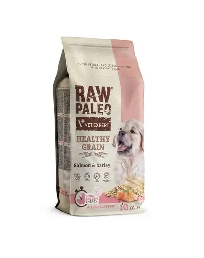 VETEXPERT RAW PALEO Heathy Grain Puppy Salmon 10 kg Sac hrana uscata catei, cu somon