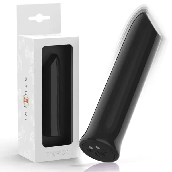 Vibrator bullet INTENSE – Todrick , 10 moduri, încărcare magnetică, silicon medical/ABS, negru