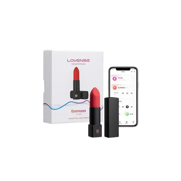 Vibrator bullet LOVENSE - EXOMOON, control prin aplicație, 10 moduri presetate, selectabile direct de pe dispozitiv, culoarea negru și roșu, 11.5 cm