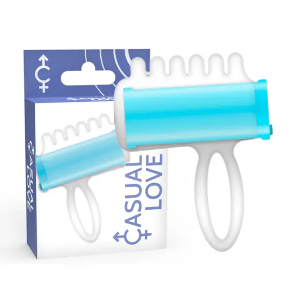 Vibrator de deget CASUAL LOVE – Love Finger Fun, TPR flexibil, baterie L754 inclusă, albastru