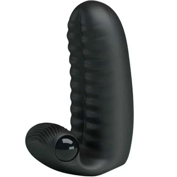 Vibrator dublu pentru deget PRETTY LOVE Abbott, pentru stimulare vaginală și clitoridiană, negru