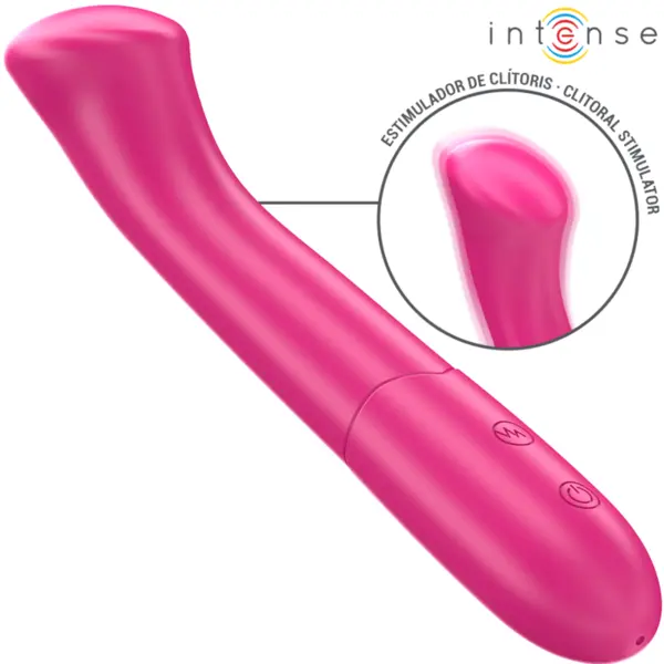 Vibrator INTENSE – Paty 19 cm flexibil, 10 moduri, încărcare USB, silicon medical, roz