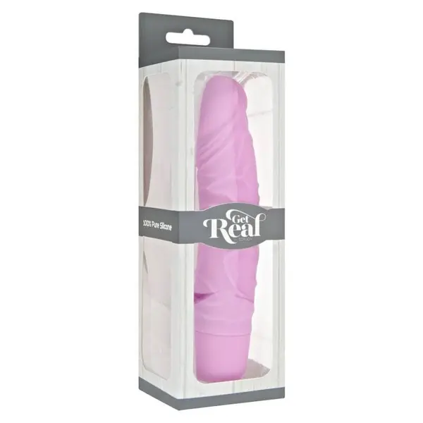 Vibrator realist GET REAL – Classic Original Pink, 7 viteze de vibrare, silicon body-safe, 20.1 cm, culoare roz