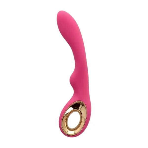 Vibrator TOYZ4LOVERS Handy Wave Grip Large, pentru stimularea punctului G, 10 funcții de vibrație, 24 cm, roz cu auriu