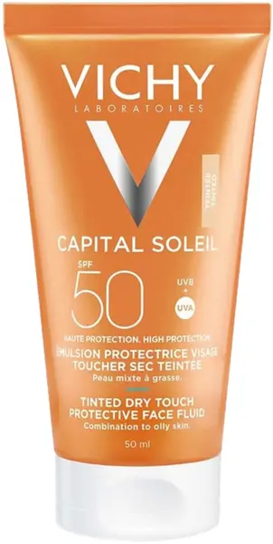 Vichy Capital Soleil Emulsie facială colorată matifiantă Dry Touch BB, SPF50, 50 ml