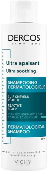 Vichy Dercos Șampon pentru păr normal spre gras Ultra Soothing, 200 ml