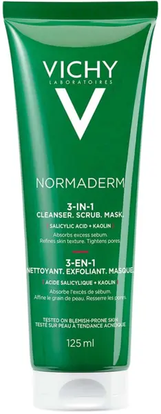 Vichy Normaderm Îngrijire de curățare, peeling și mască 3 în 1, 125 ml