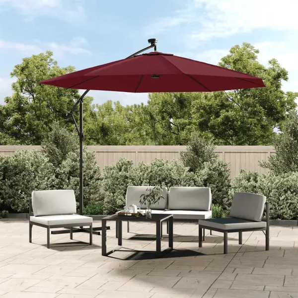 Vida xl panza de schimb umbrela de soare consola, rosu bordo, 350 cm