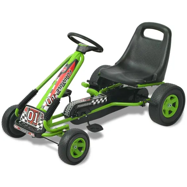 Vidax kart cu pedale cu sezut reglabil verde
