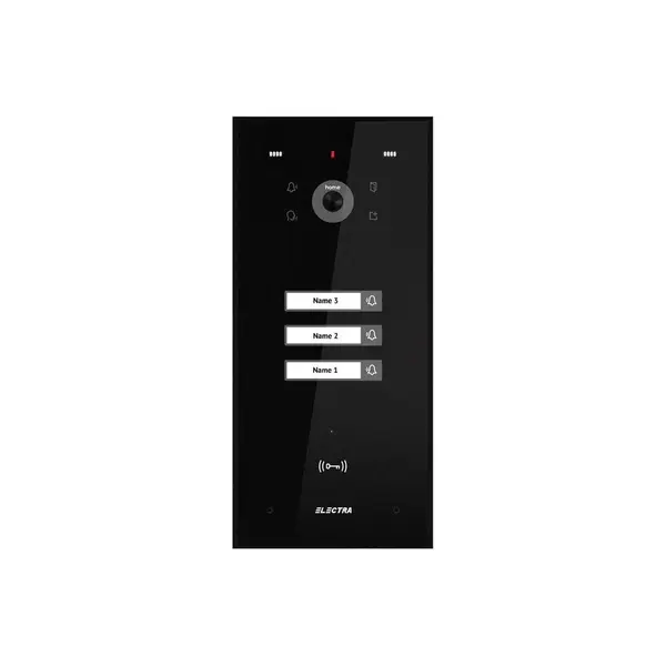 Videointerfon de exterior Electra VPH.03F03.ELBTL, 3 familii, montaj ingropat, IP44, negru