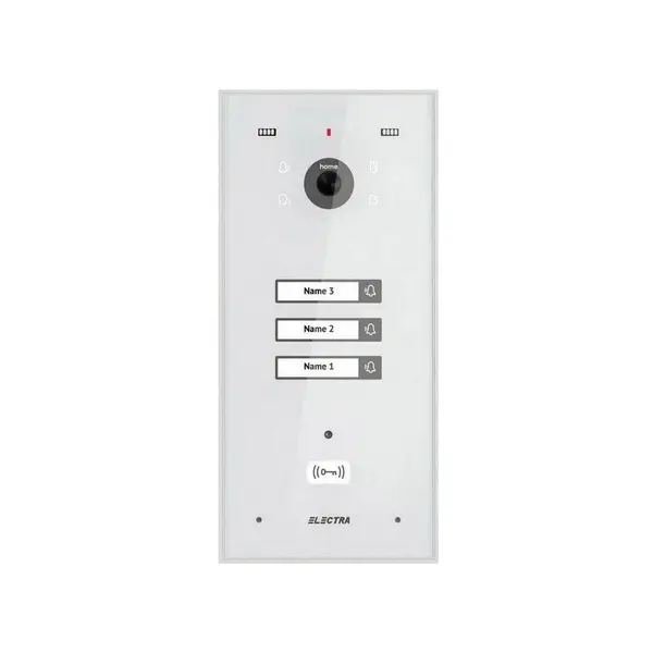 Videointerfon de exterior Electra VPH.03F03.ELWTL, 3 familii, montaj ingropat, IP44, alb