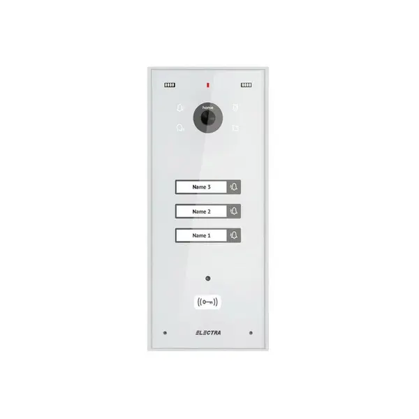 Videointerfon de exterior Electra VPH.03S03.ELWTL, 3 familii, montaj aparent, alb